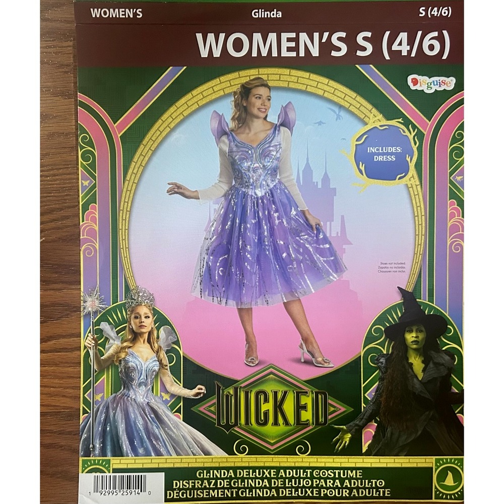 Wicked "For Good" Deluxe GLINDA Dress Halloween Costume Womens Adult S(4/6) New